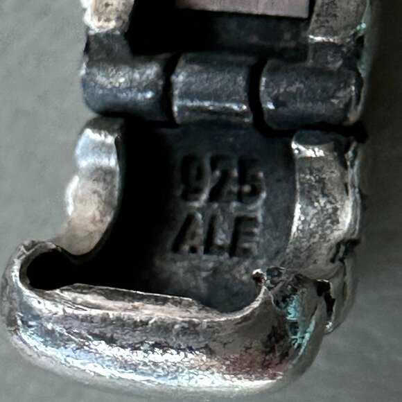 Authentic PANDORA 925 Sterling Silver Ridges Barrel Clip Charm - EUC - Picture 4 of 7